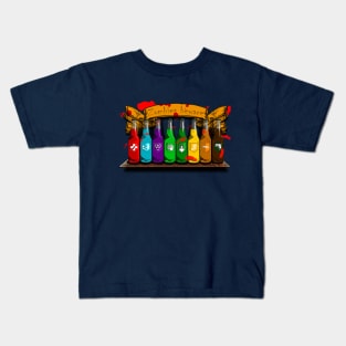 Zombie Perks Top Shelf Zombies Beware on Navy Blue Kids T-Shirt